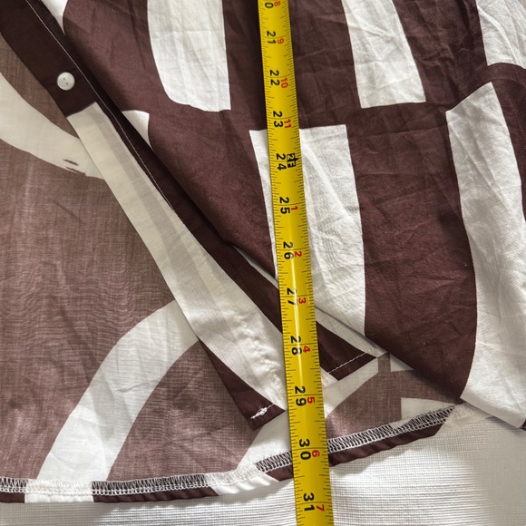 SNDYS Australia Swim Trendy cover up brown and White oversized top SZ 6 - Picture 8 of 10